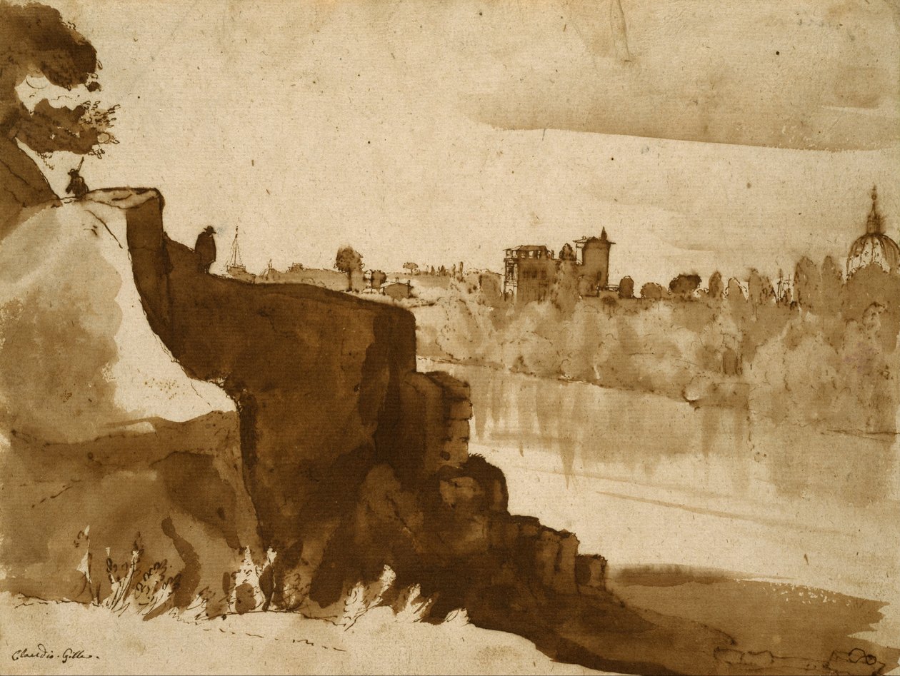 Pohled na Tiberu v Římě od Claude Lorrain