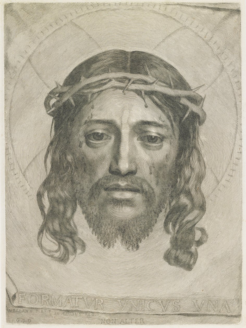 Sudarium svaté Veroniky, 1649 od Claude Mellan