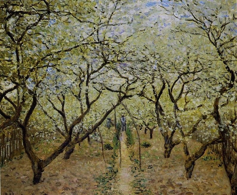 Kvetouci sad Jablonovy sad Francais : Verger en fleurs od Claude Monet