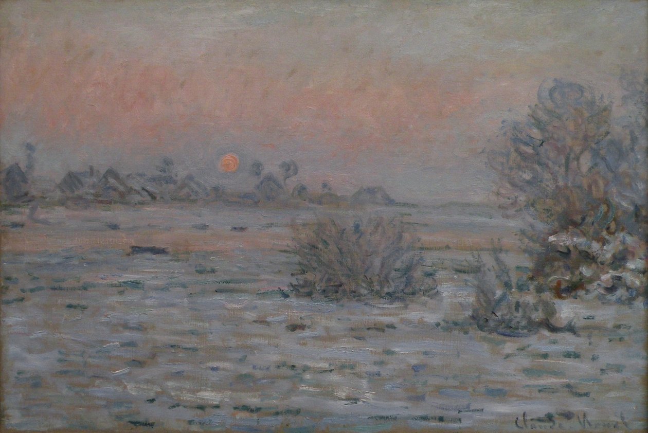 Soleil dhiver v Lavacourtnu od Claude Monet