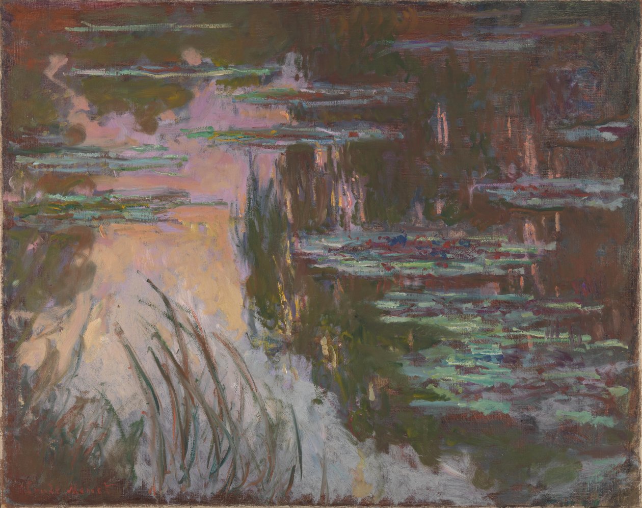 Lekníny, zapadající slunce od Claude Monet