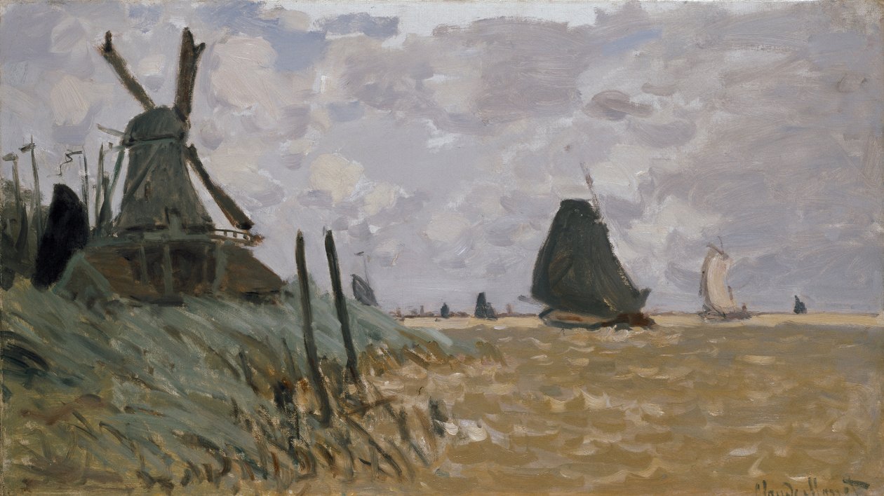 Větrný mlýn poblíž Zaandamu, 19. století od Claude Monet