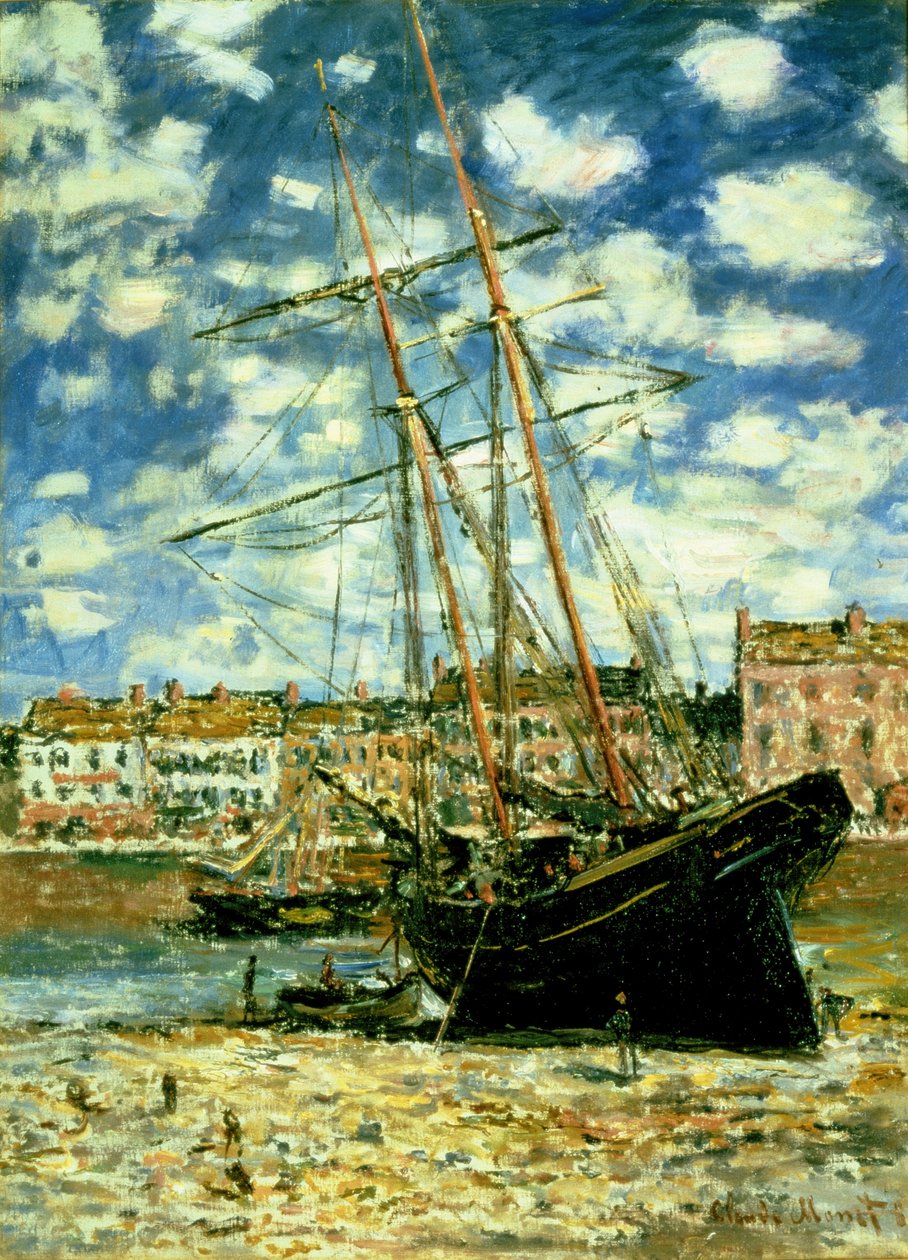 Loď ležící při odlivu od Claude Monet