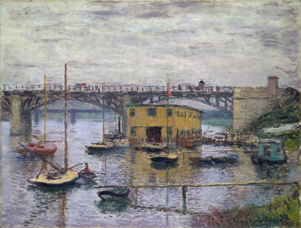 Most v Argenteuil na šedý den od Claude Monet