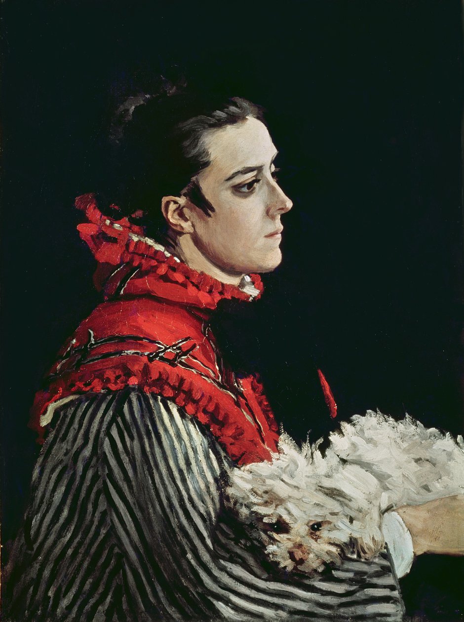 Camille Monet (1847-79) v Červeném mysu, 1866 od Claude Monet