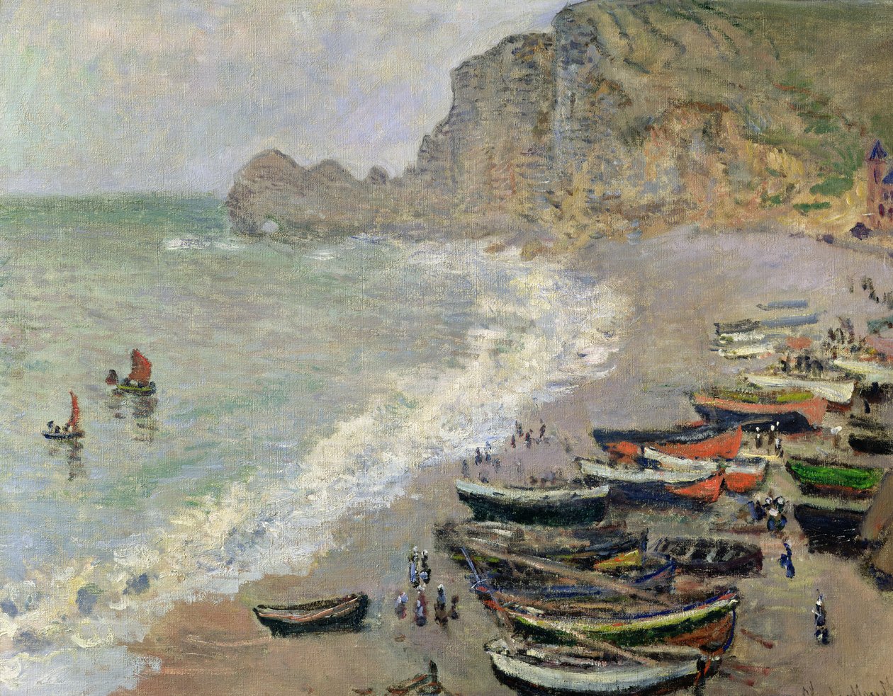 Etretat, pláž a Porte d