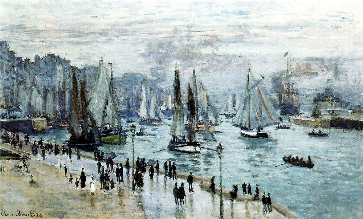 Rybářské lodě opouštějící přístav, Le Havre od Claude Monet