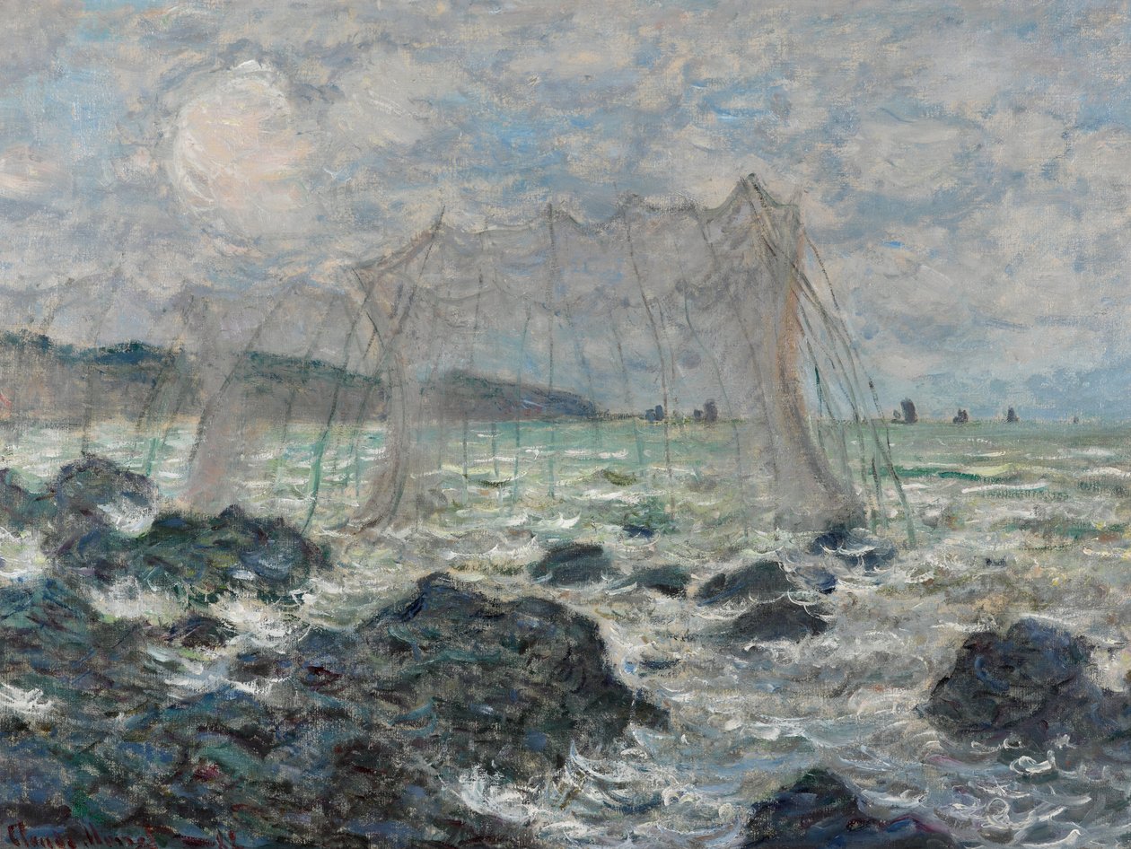 Rybářské sítě v Pourville od Claude Monet