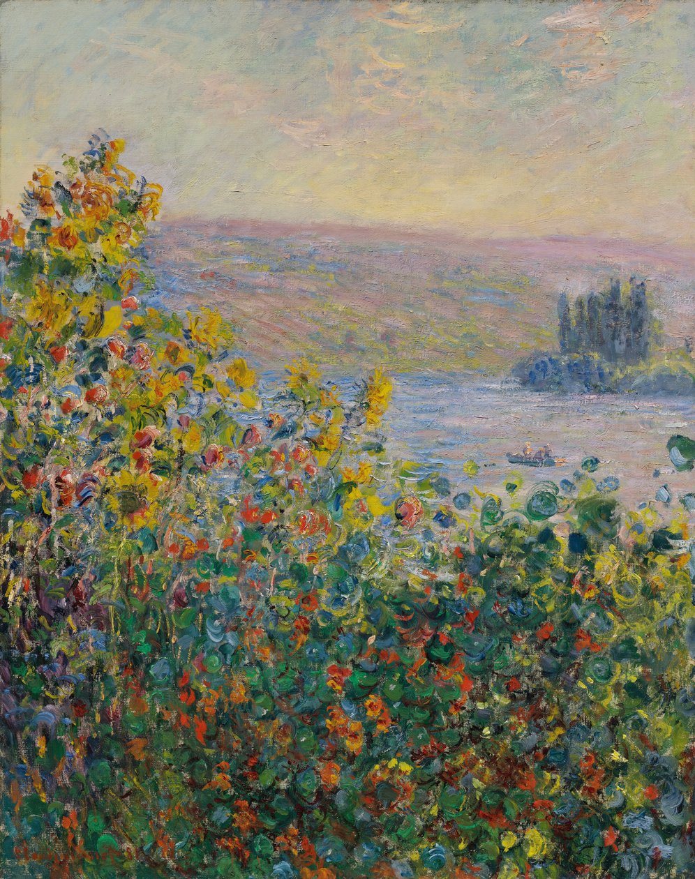 Květinové záhony ve Vétheuil od Claude Monet