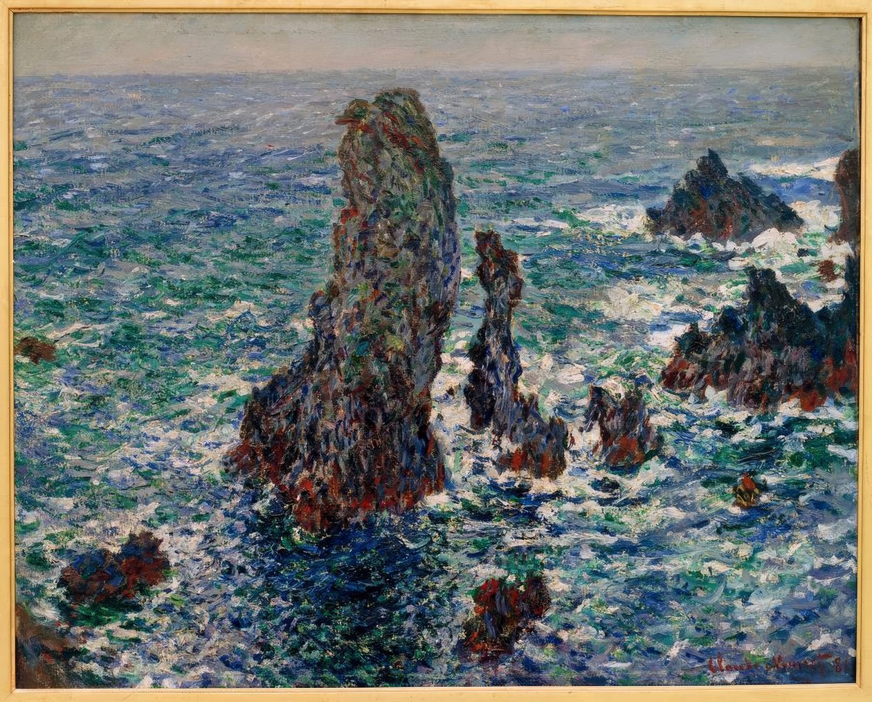 Pyramidy Port-Coton, divoké moře od Claude Monet