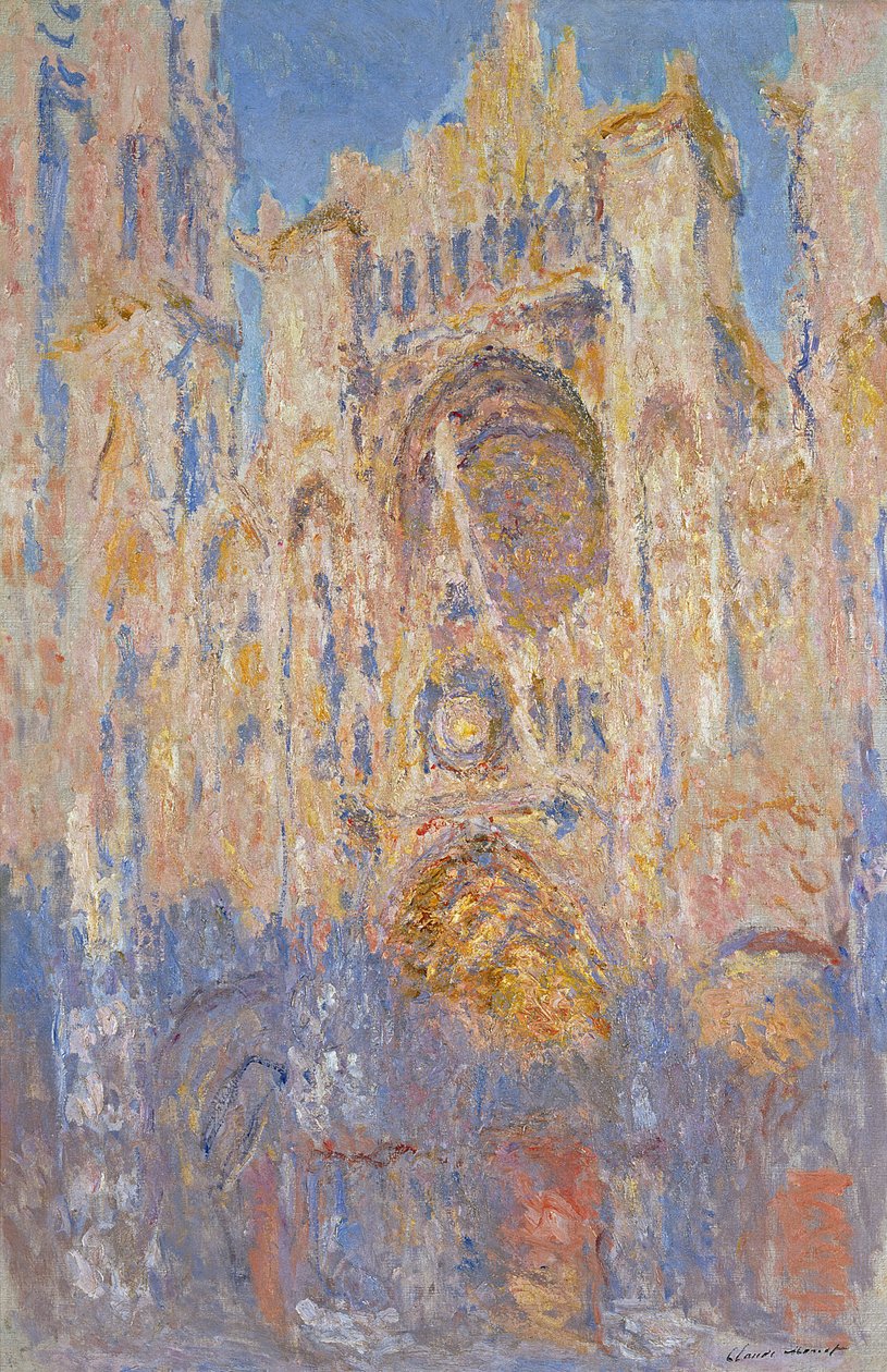 Katedrála v Rouen, účinky slunečního světla, západ slunce od Claude Monet