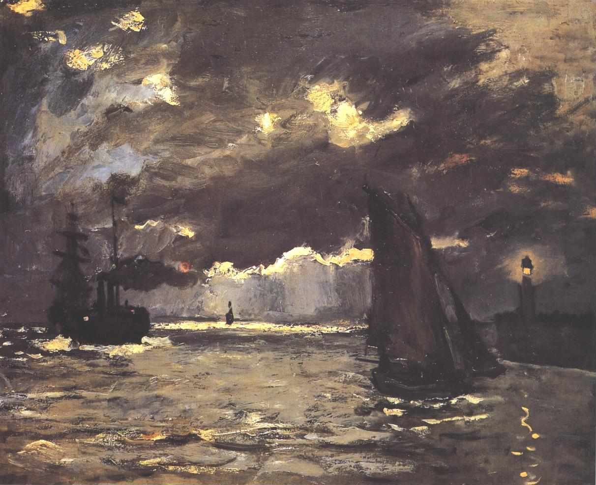 Noční efekt Seascape od Claude Monet