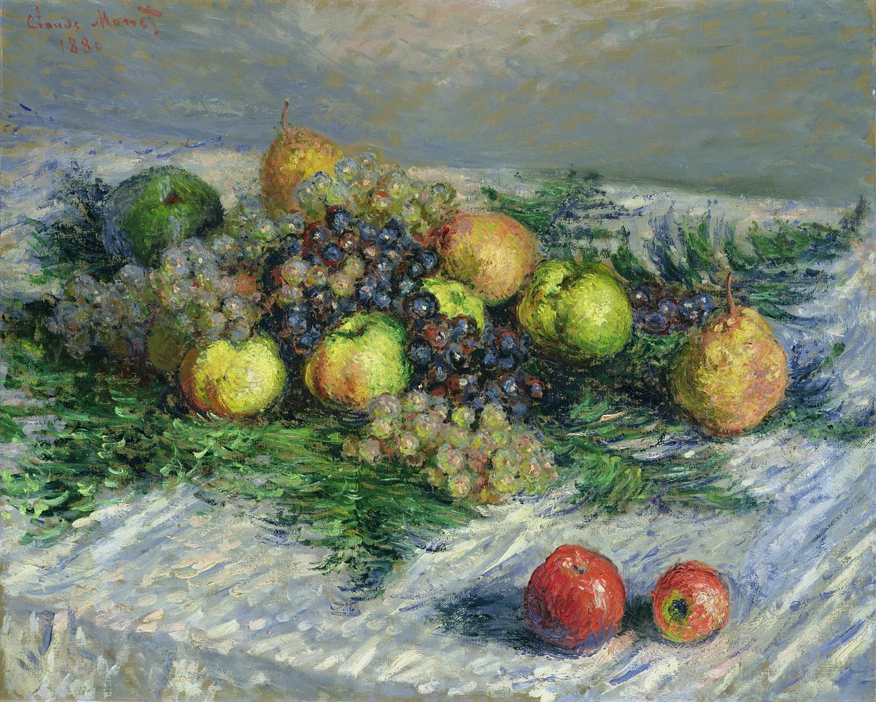 Zátiší s hruškami a hrozny, 1880 od Claude Monet