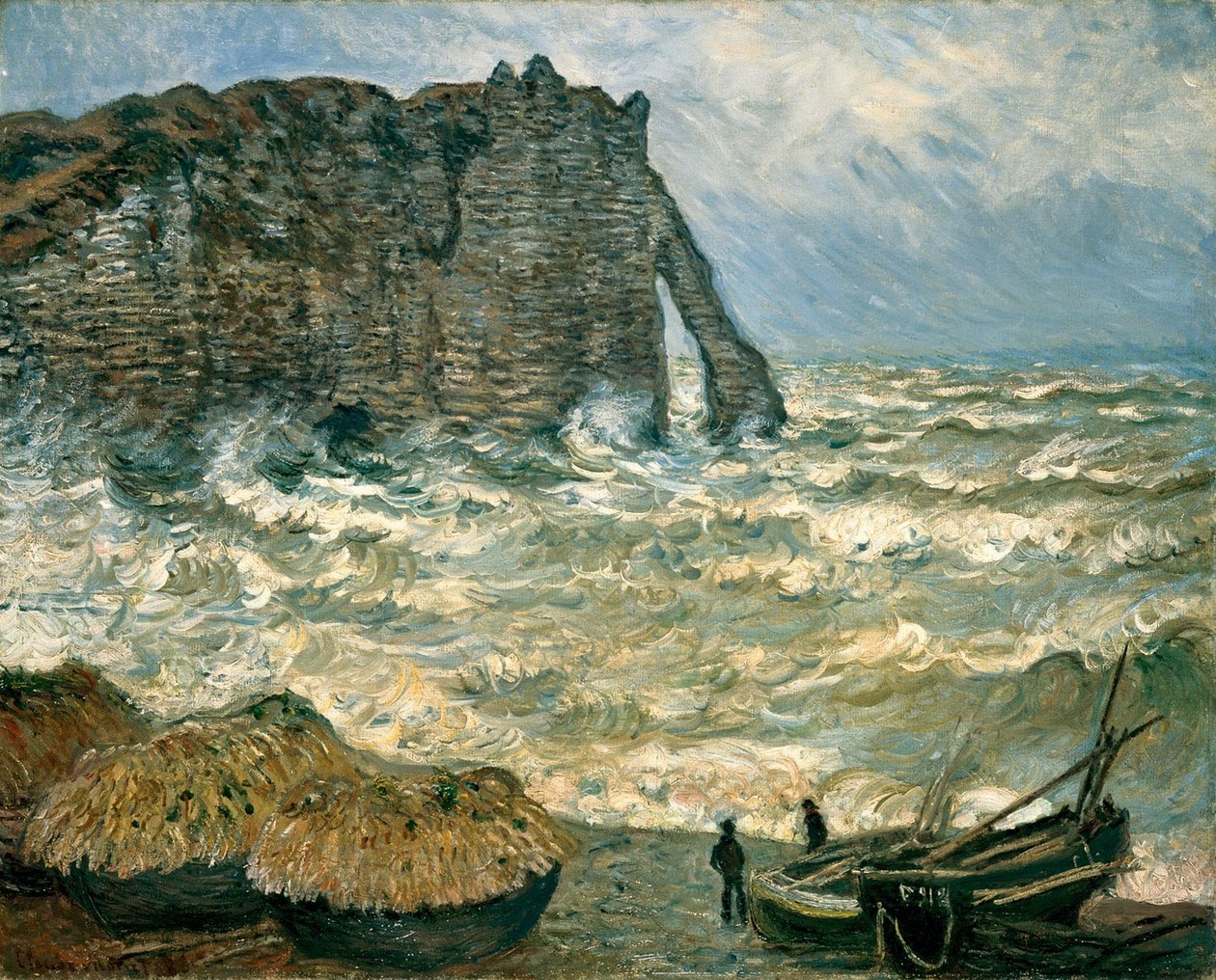 Bouřlivé moře v Étretatu od Claude Monet