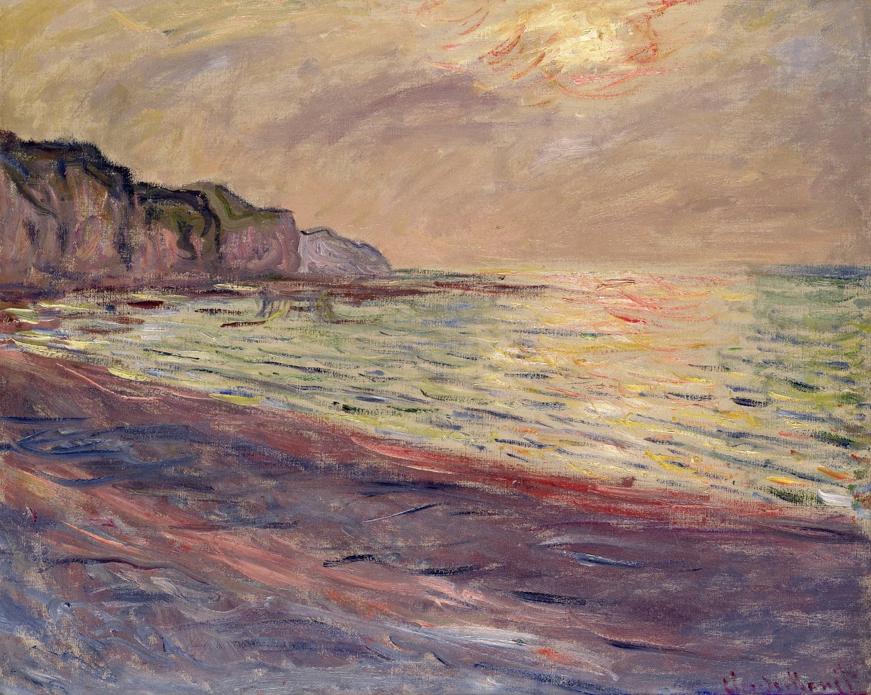 Pláž v Pourville, zapadající slunce, 1882 od Claude Monet