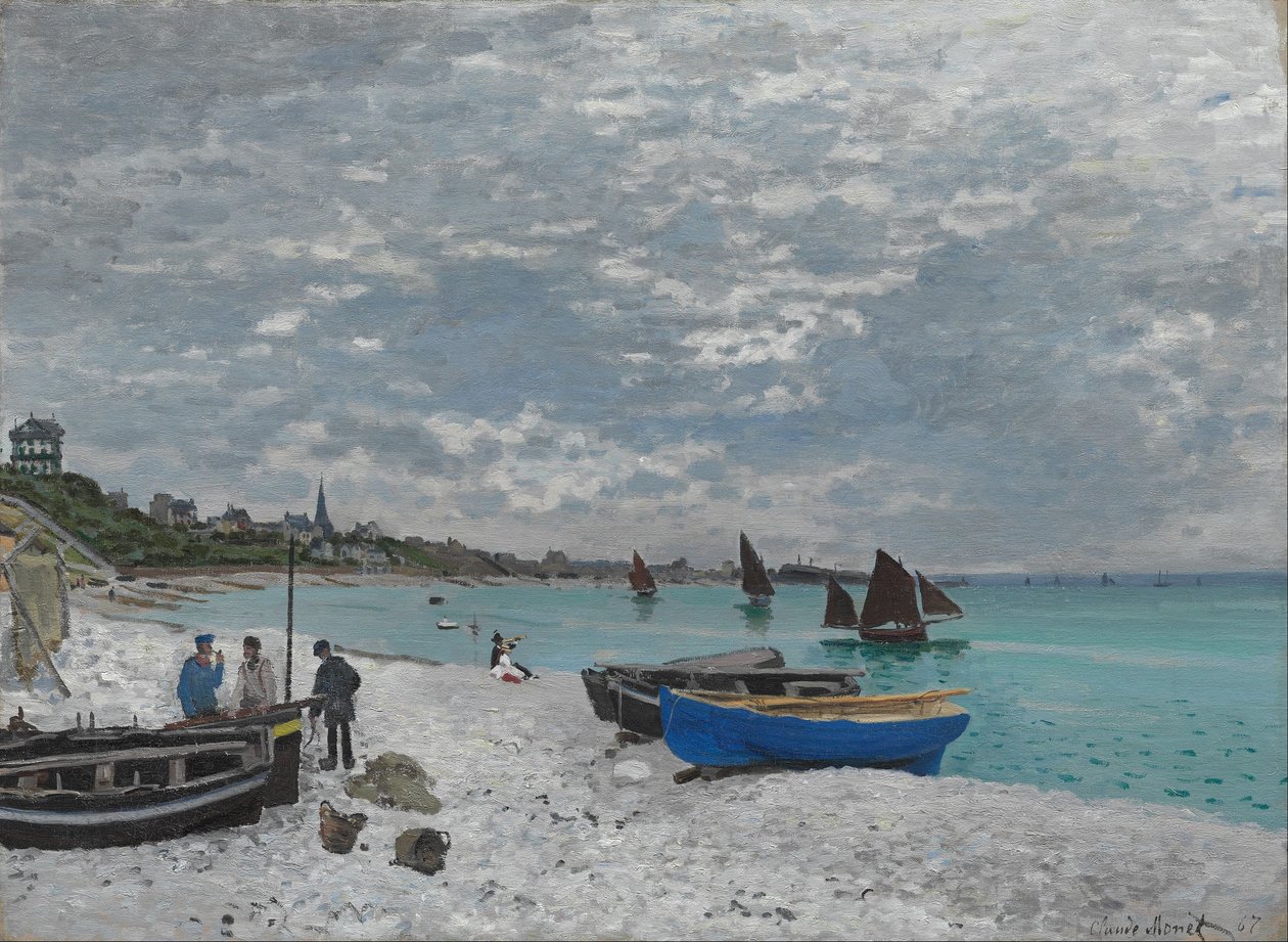 Pláž na Sainte-Adresse od Claude Monet