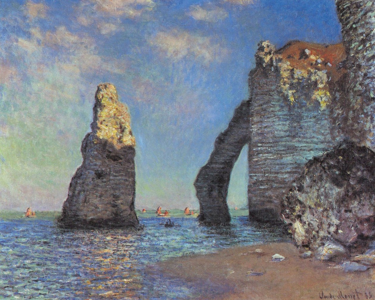 Útesy v Etretatu od Claude Monet