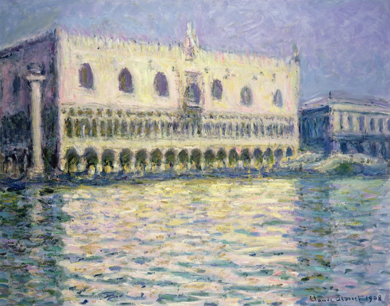 Dóžecí palác, Benátky, 1908 od Claude Monet