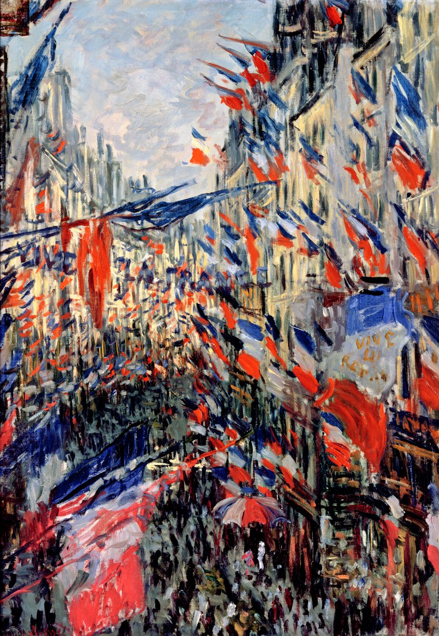 Rue Saint-Denis, oslava 30. června 1878 od Claude Monet