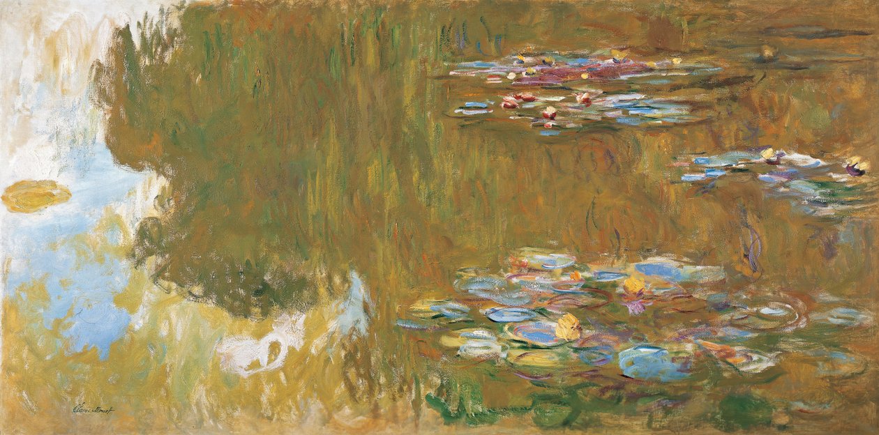 Rybník s lekníny, asi 1917-19 od Claude Monet