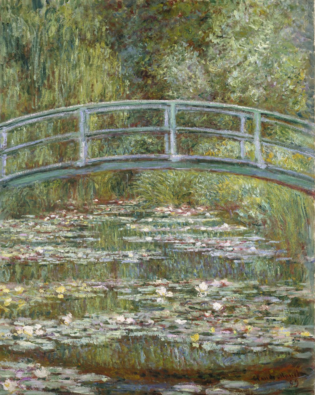 Jezírko s lekníny (známé také jako japonský most) od Claude Monet