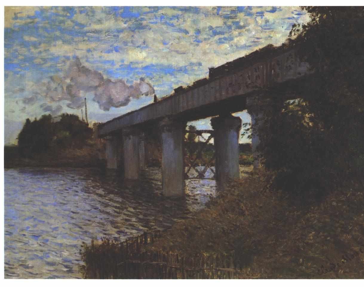 Vlakový most v Argenteuil od Claude Monet