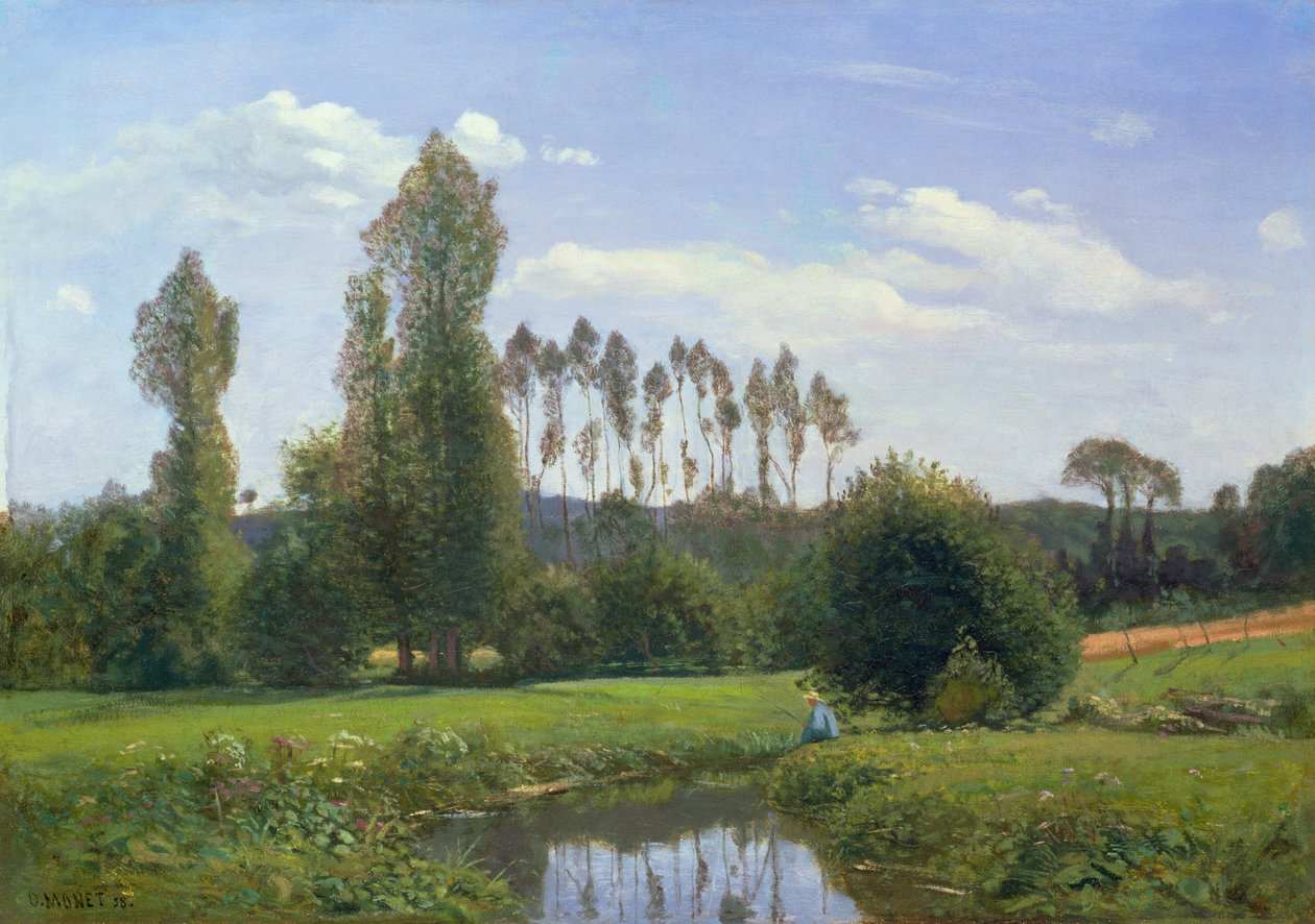 Pohled na Rouelles, 1858 od Claude Monet