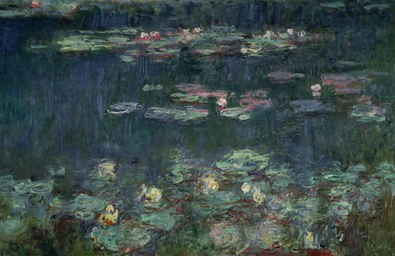 Lekníny: Green Reflections, 1914-18 (pravá část) (viz také 70302 a 56004) od Claude Monet