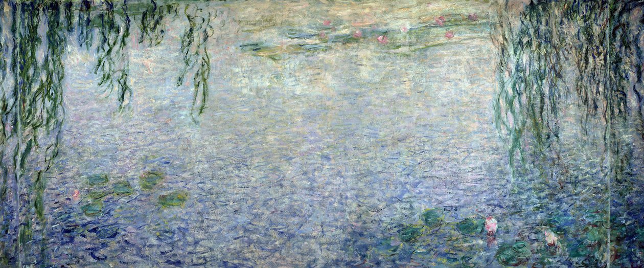 Waterlilies: Morning with Weeping Willows, detail centrální části, 1915-26 (viz také 162347 a 162349) od Claude Monet