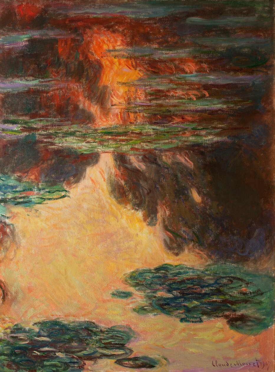 Lekníny, detail, 1907 (viz také 196299) od Claude Monet