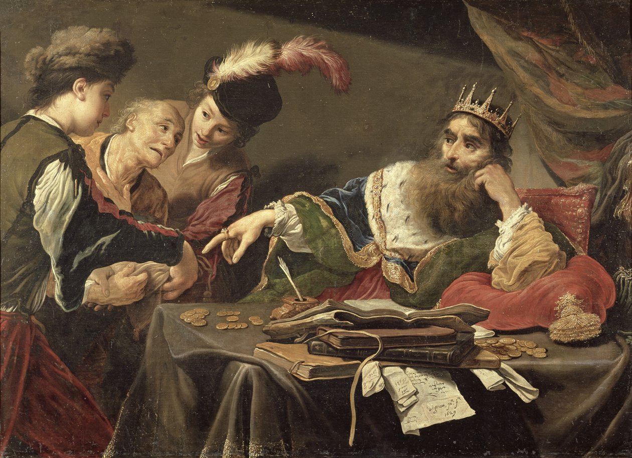 Kroisos přijímající poctu od lýdského rolníka, 1629 od Claude Vignon
