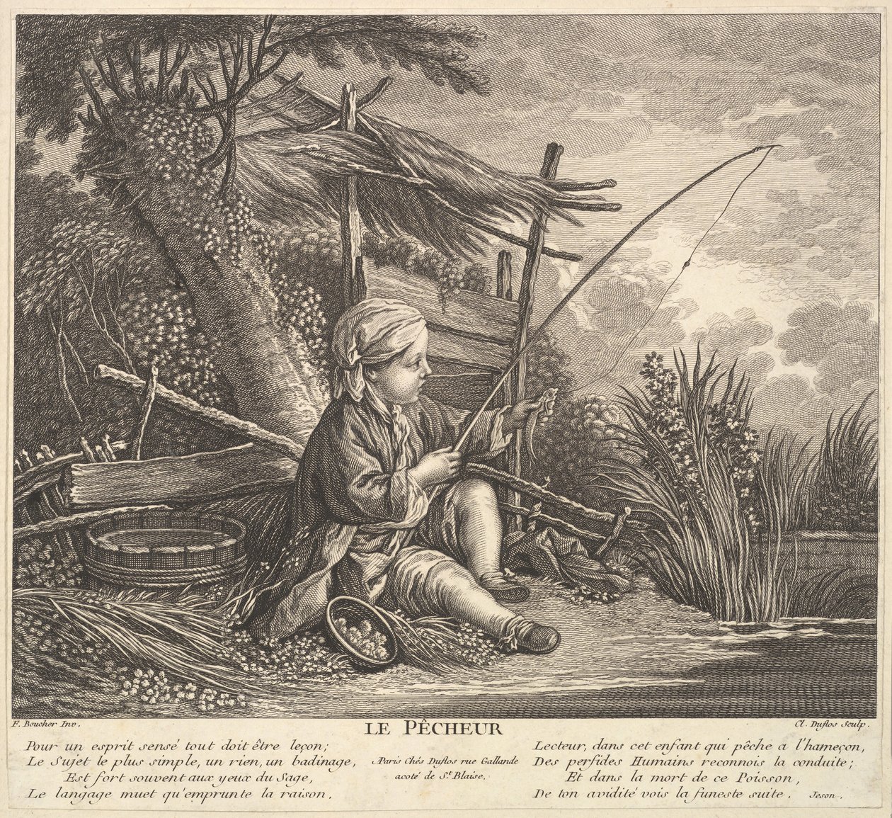 Rybář, ca. 1753. od Claude Augustin Duflos