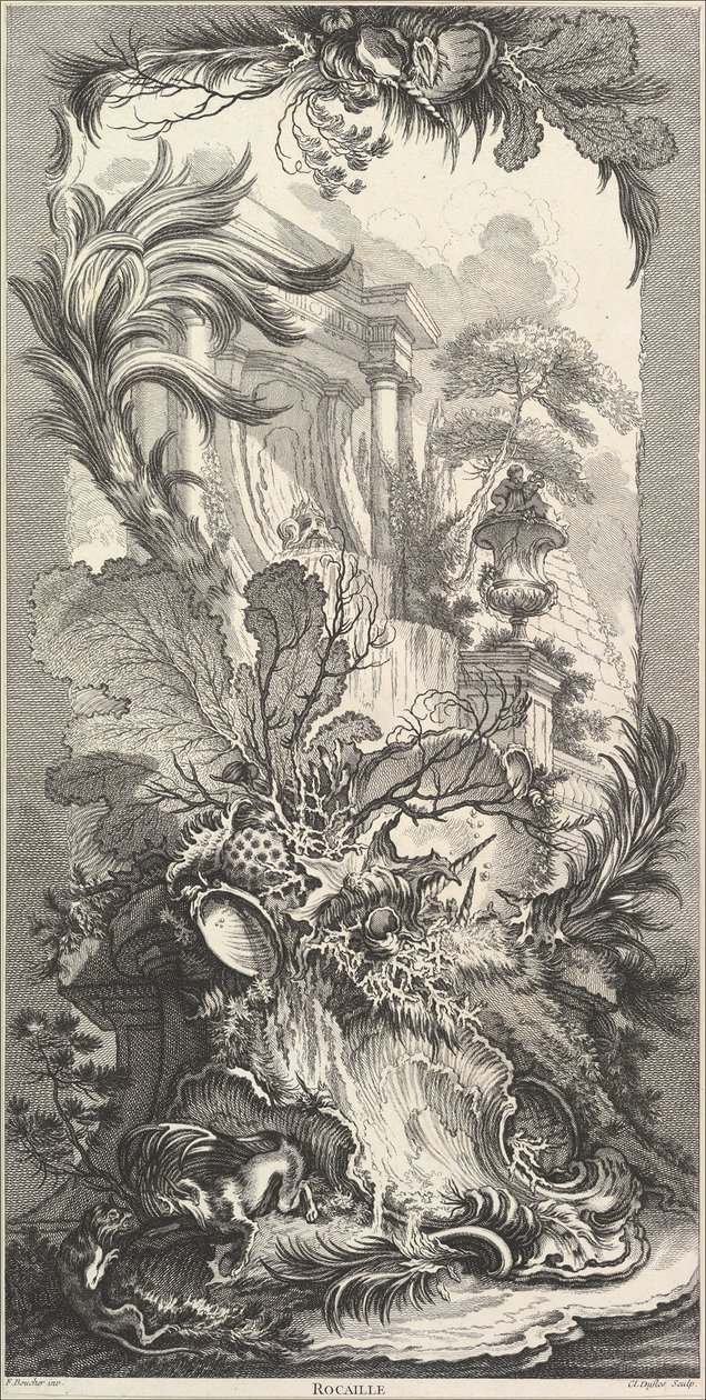 Rocaille Rock Garden, ca. 1737. od Claude Augustin Duflos