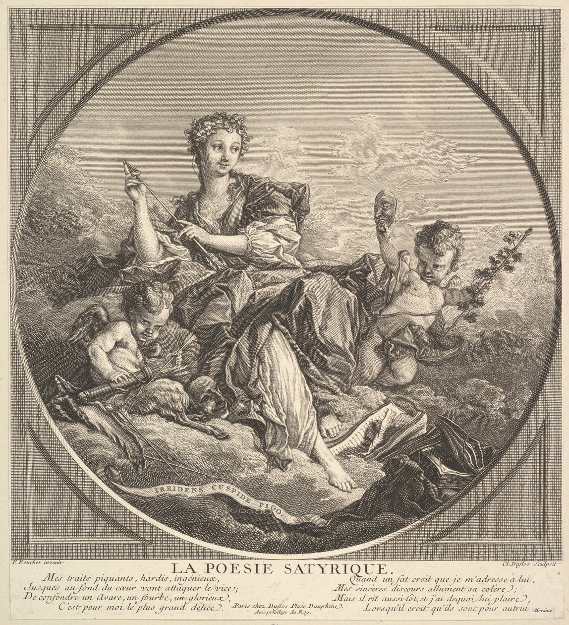 Satyrická poezie, ca. 1741. od Claude Augustin Duflos