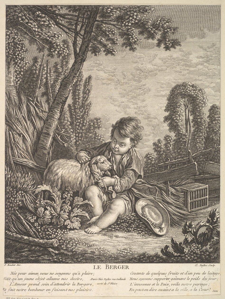 The Shepherd, asi 1753. od Claude Augustin Duflos