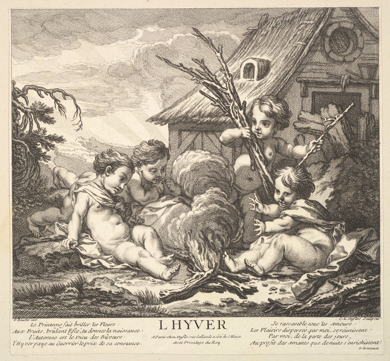 Zima, 1735-86. od Claude Augustin Duflos