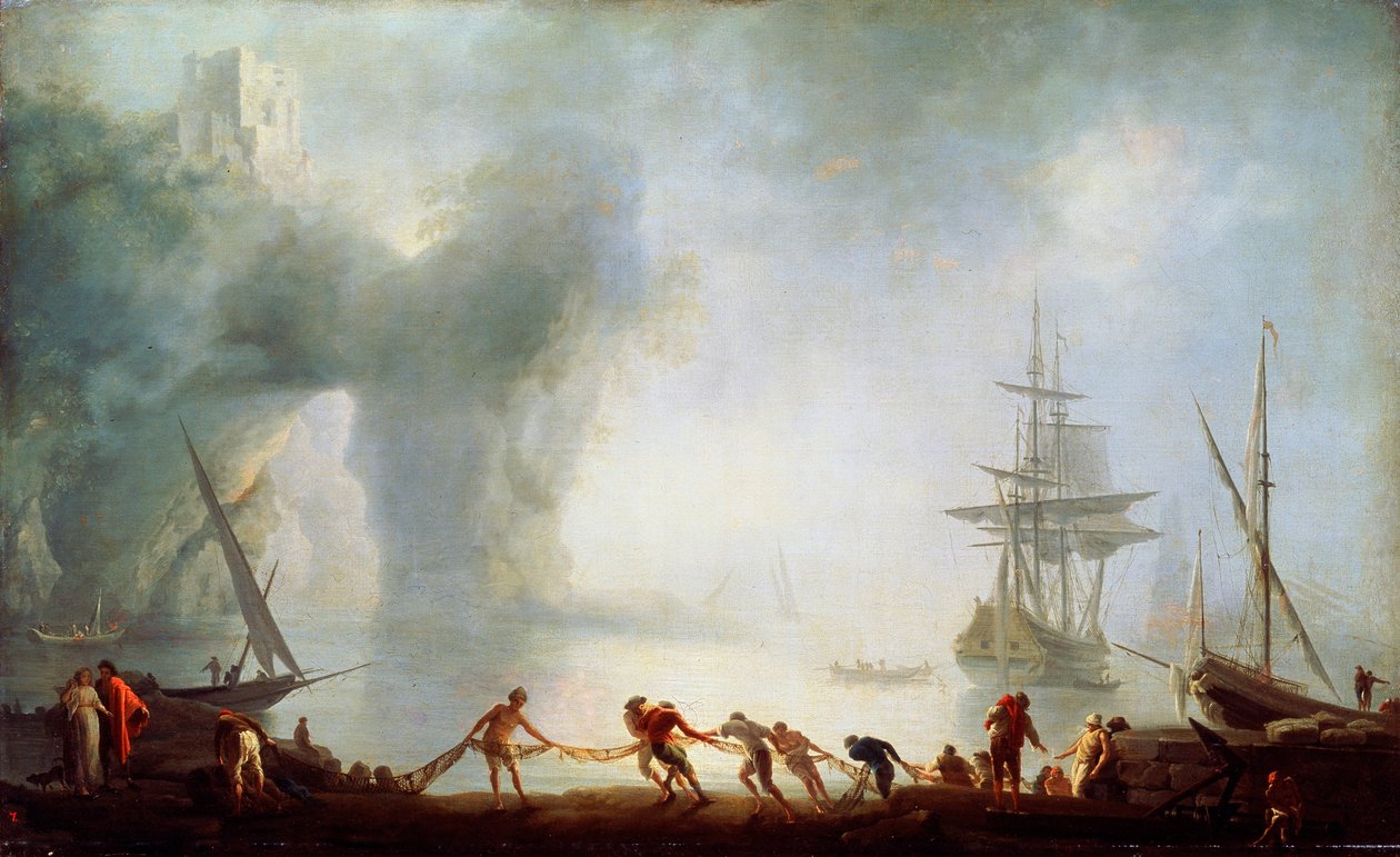 Svítání nad Capri. Mlha, c1745. od Claude Joseph Vernet