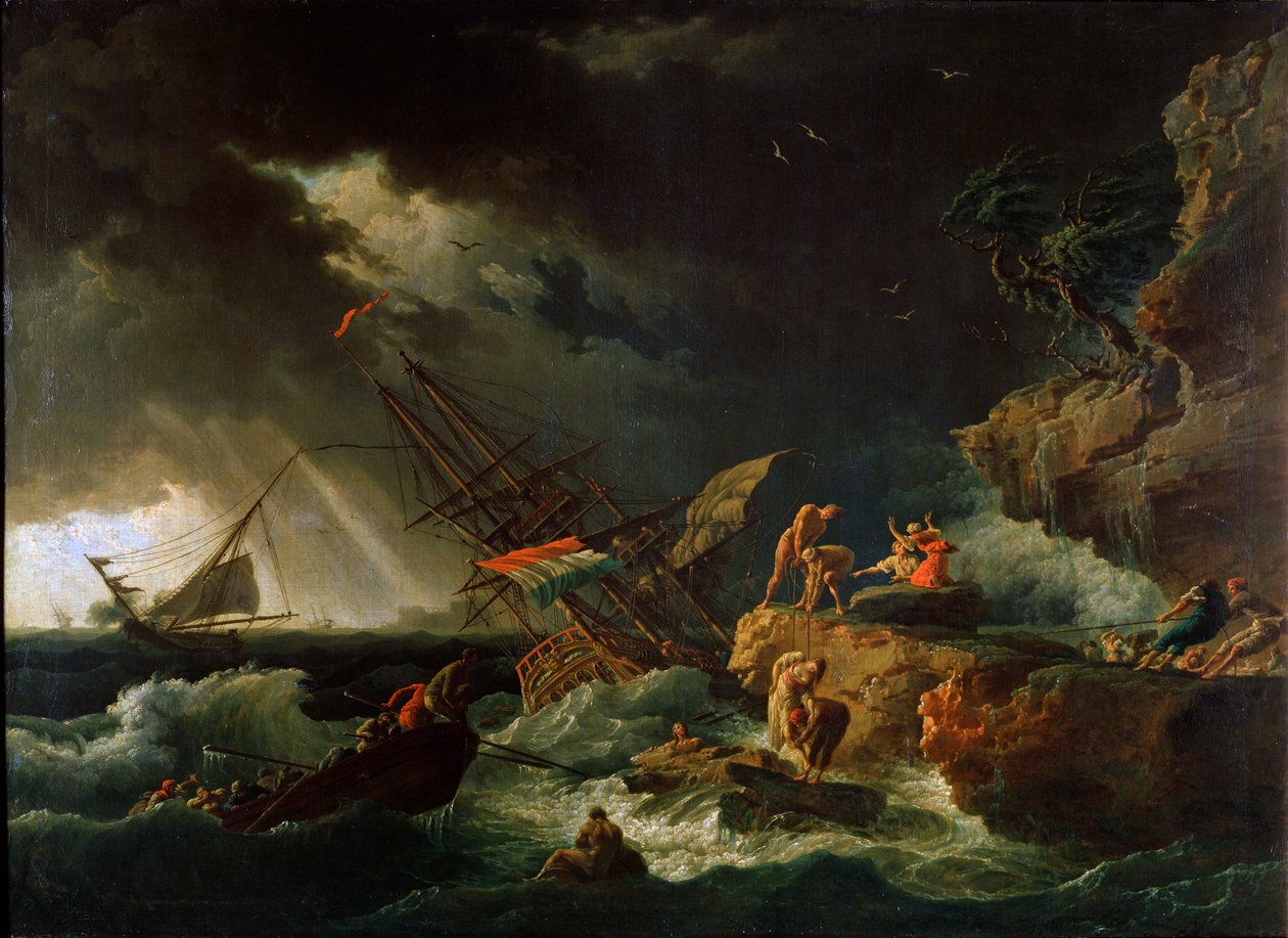 Bouře na moři, 40. léta 18. století. od Claude Joseph Vernet