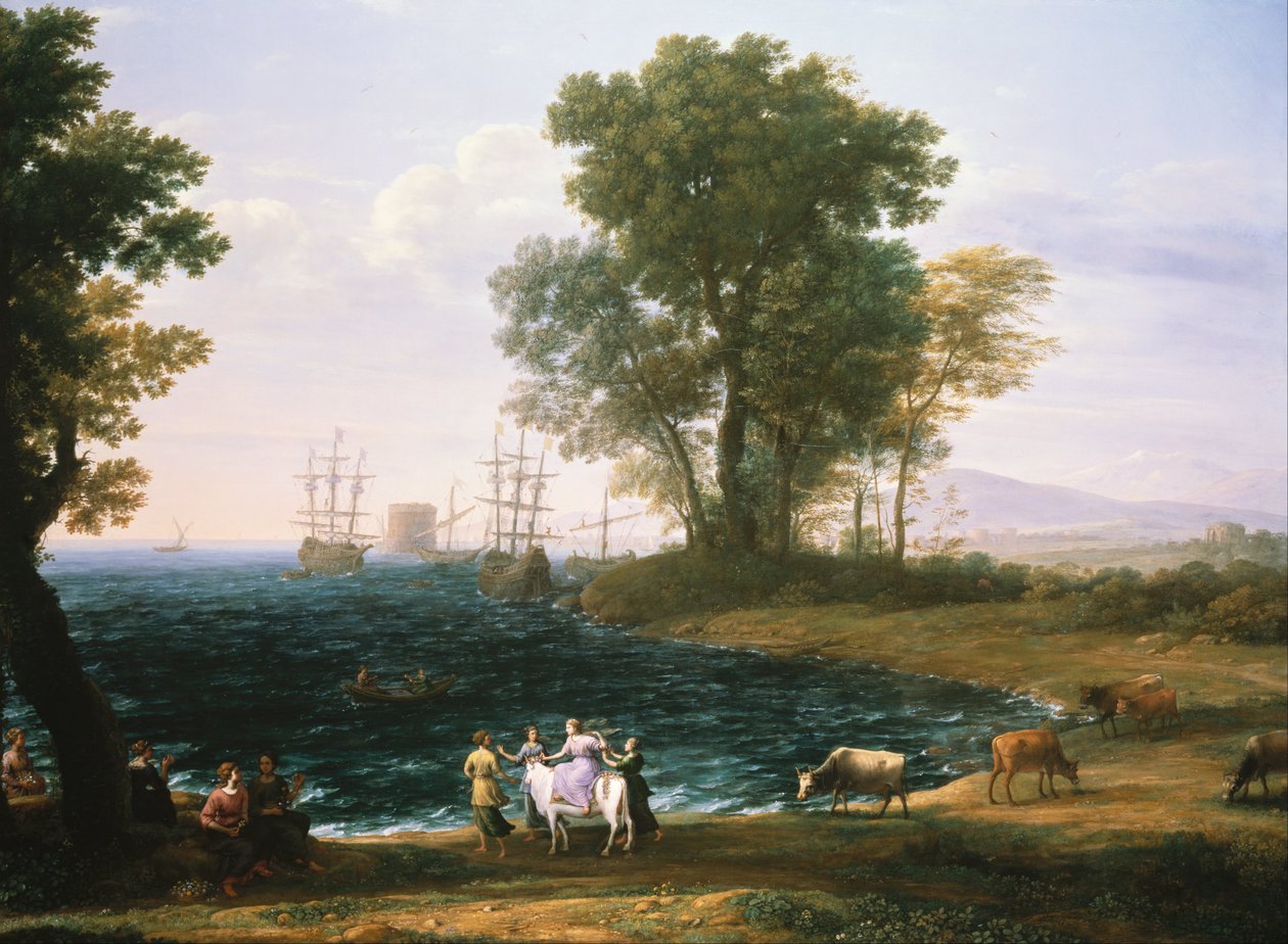 Znásilnění Evropy od Claude Lorrain