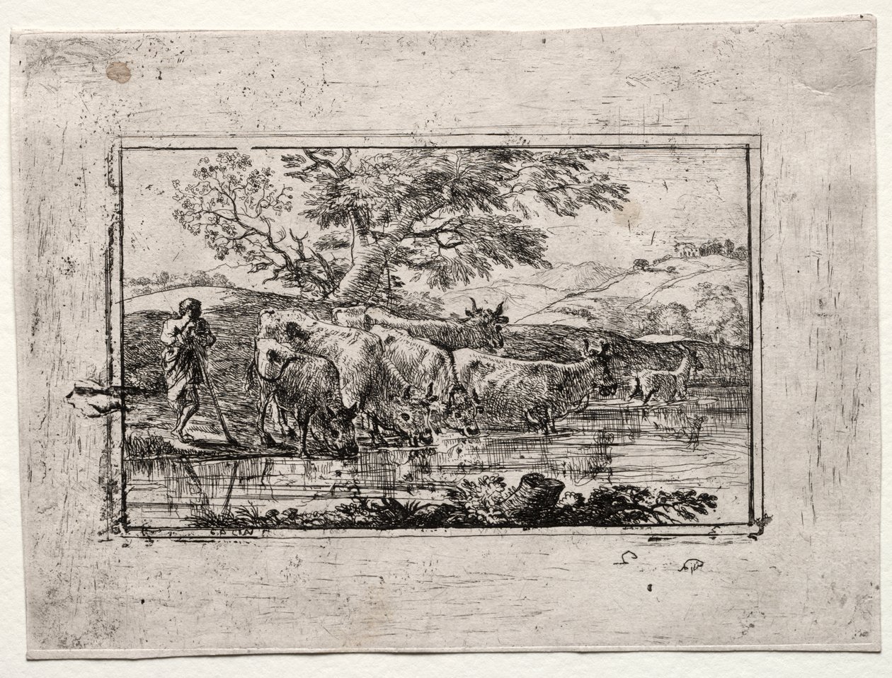 Stádo u napajedla od Claude Lorrain