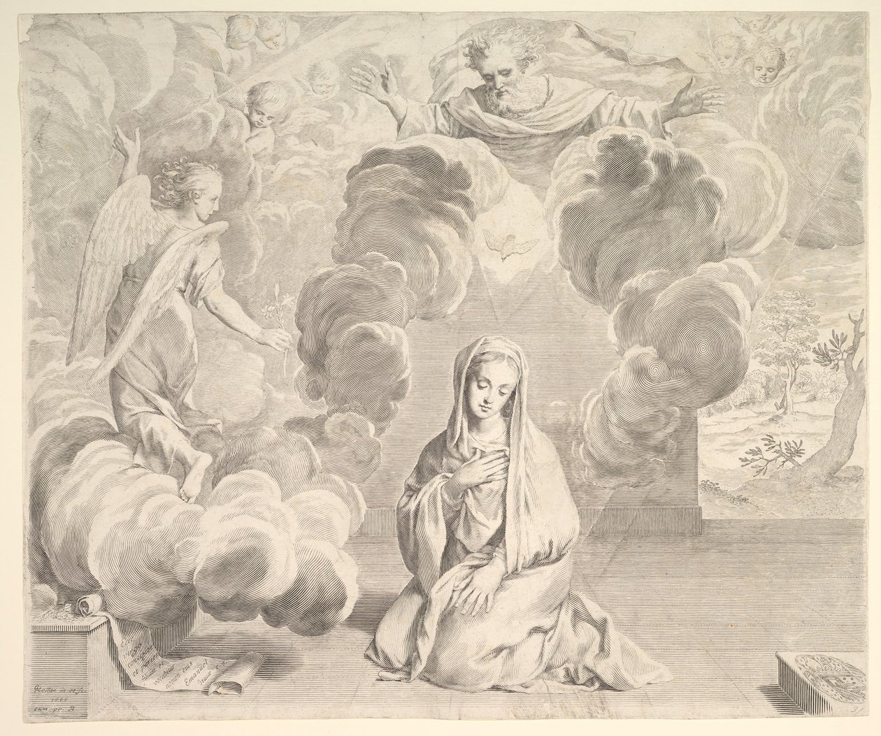 Zvěstování, 1666. od Claude Mellan