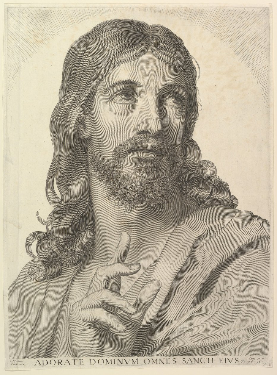 Busta dospělého Krista, 1652. od Claude Mellan