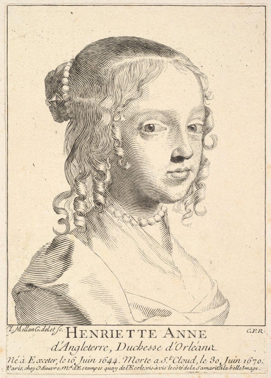 Henriette-Anne Anglická, vévodkyně z Orleansu. od Claude Mellan