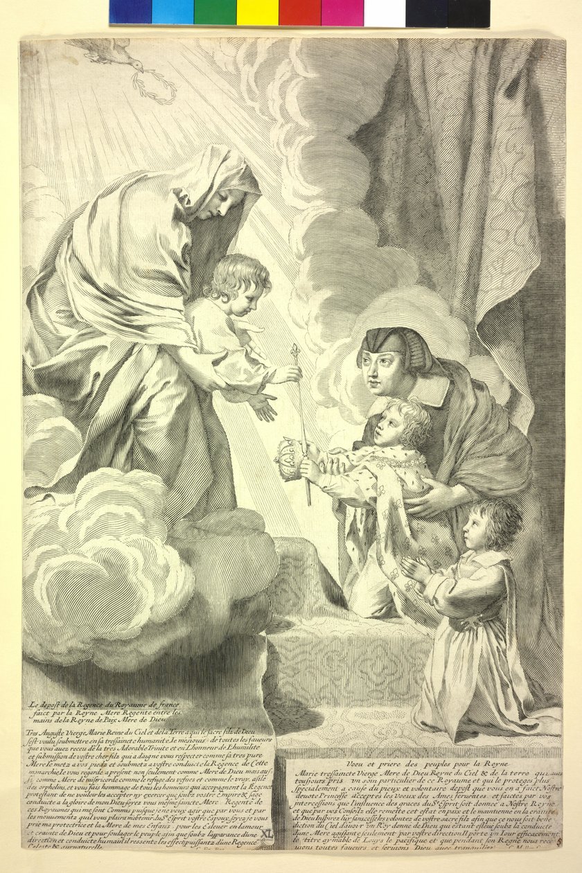 Francouzský král Ludvík XIV. od Claude Mellan