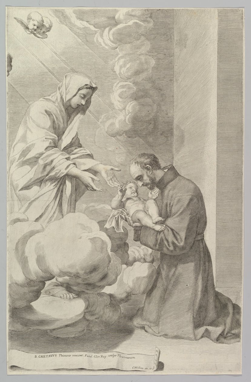 St. Gaëtan, zakladatel theatinů. od Claude Mellan