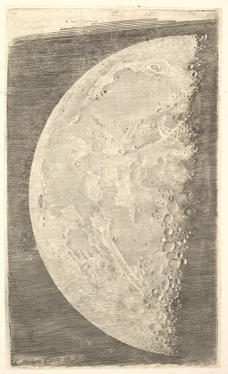 Měsíc ve své poslední čtvrti, 1635. od Claude Mellan