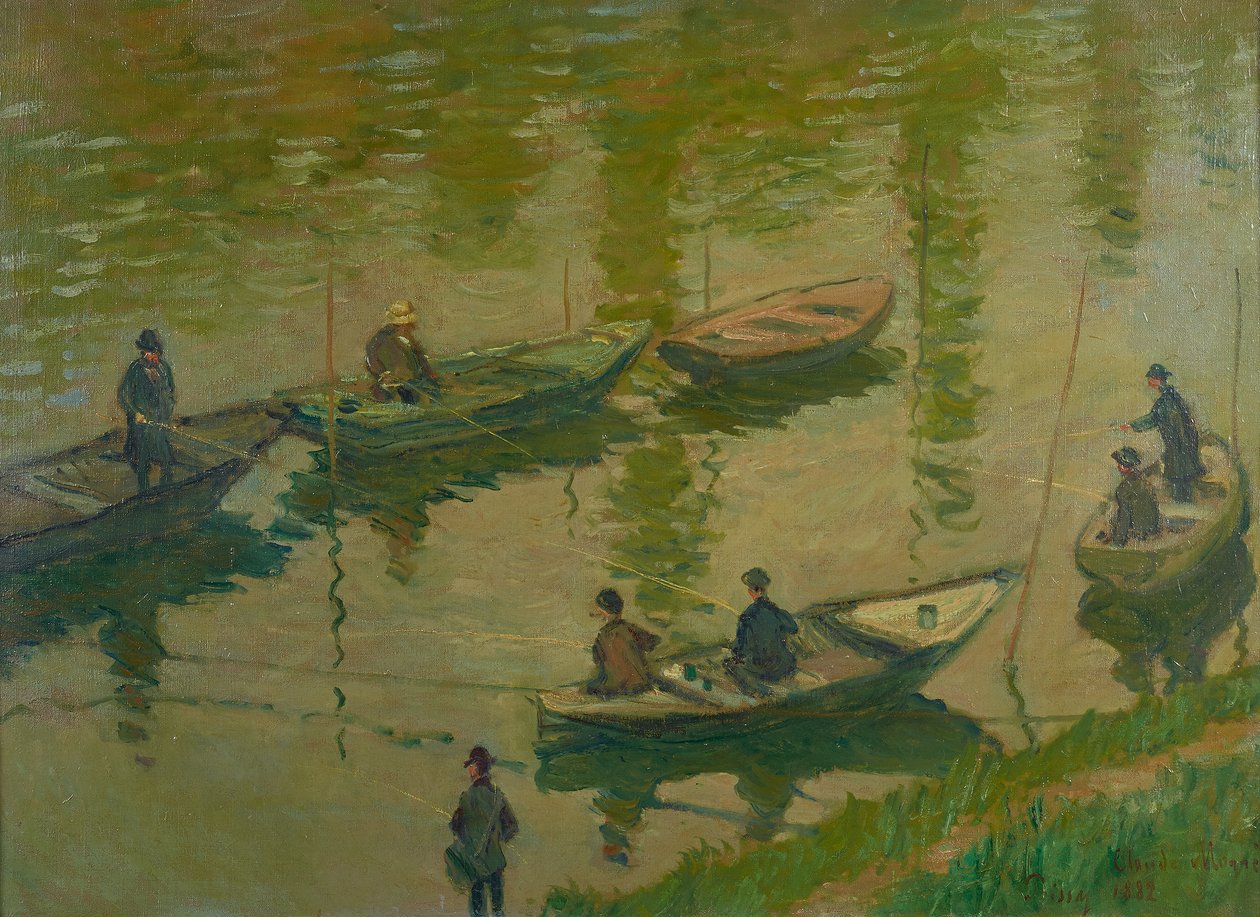 Rybáři na Seině v Poissy od Claude Monet
