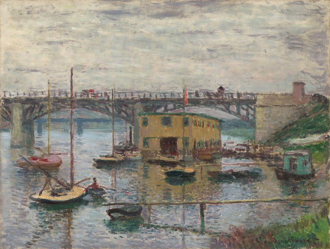Most v Argenteuil v šedý den od Claude Monet