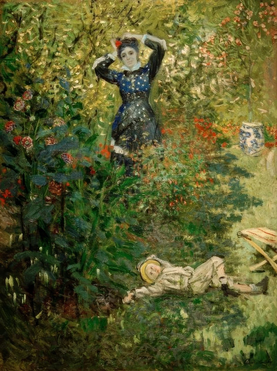 Camille a Jean v zahradě Argenteuil od Claude Monet