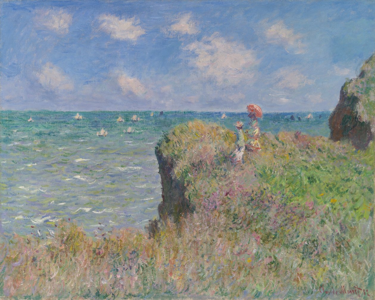 Procházka po útesech v Pourville od Claude Monet